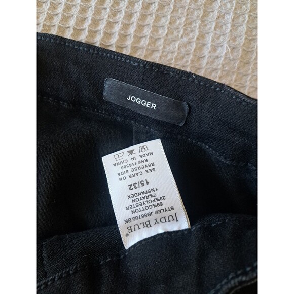 Judy Blue Womens Jeans Black Size 15 32 Jogger Stretch Drawstring High Rise - Picture 7 of 10